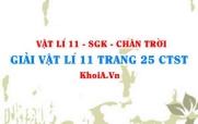 Giải Vật lí 11 trang 25 Chân trời Sáng tạo